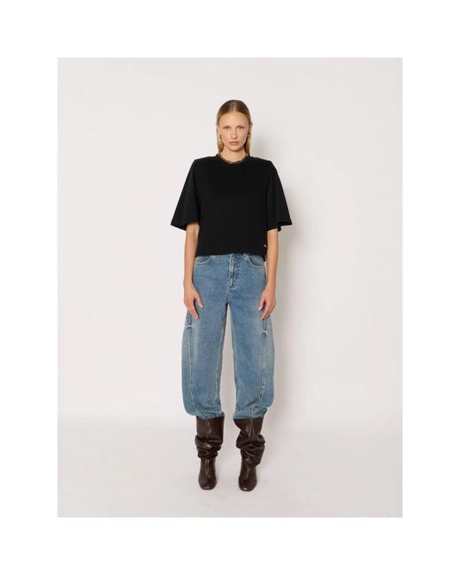 Berenice Tops ,Zwart ,Teepad Oversized T-Shirt in het Black