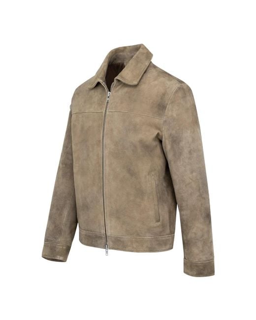 Bomboogie Hide Suede Leather Jacket in het Natural voor heren