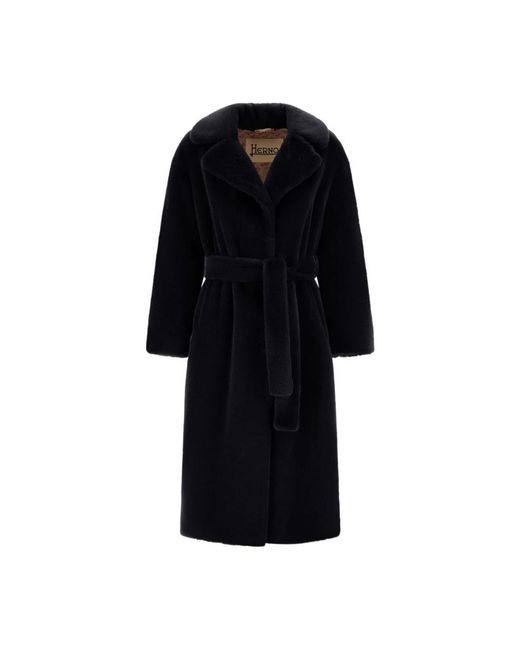 Herno Chantilly Curly Imitatiebont Jas in het Black