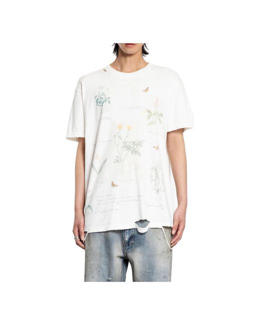 ANCELLM Tops ,Wit ,Katoen Botanical Tee in het White voor heren