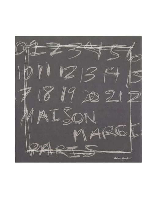 Maison Margiela Numbered Foulard Scarf in het Gray