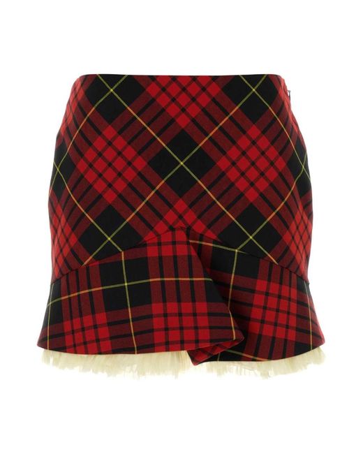 McQueen Red Short Skirts