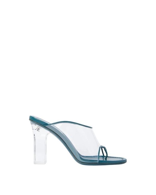 Honey Fucking Dijon Blue Heeled Mules