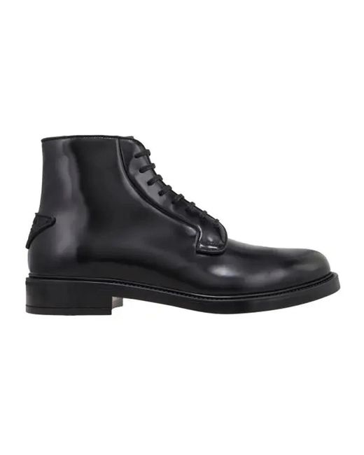Prada Black Lace-Up Boots for men