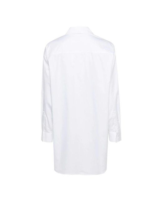 Calvin Klein White Weiße casual langarmhemd