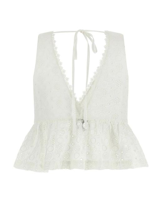 Pinko Kiersten Cropped Top in het White