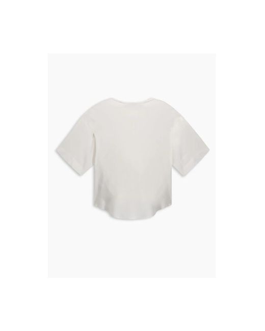 8pm Overhemden ,Wit ,Witte Zijden Blouse Korte Mouwen in het White