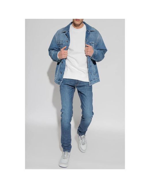 DIESEL Sweatshirt mit kontrastierender Ferse und Logo-Details in White für Herren