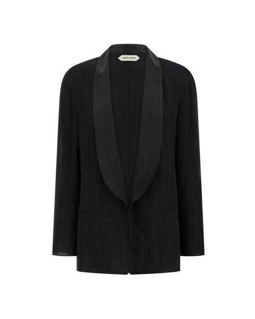 Alberta Ferretti Silk Georgette Blazer in het Black