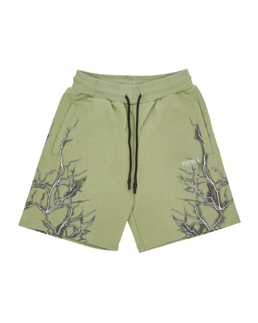 PHOBIA ARCHIVE Green Casual Shorts for men