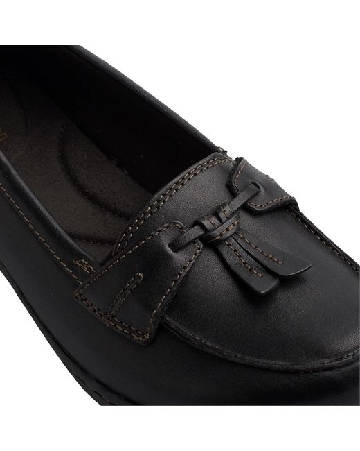 Clarks Black Klassische Lederslipper Mit Quastendetail
