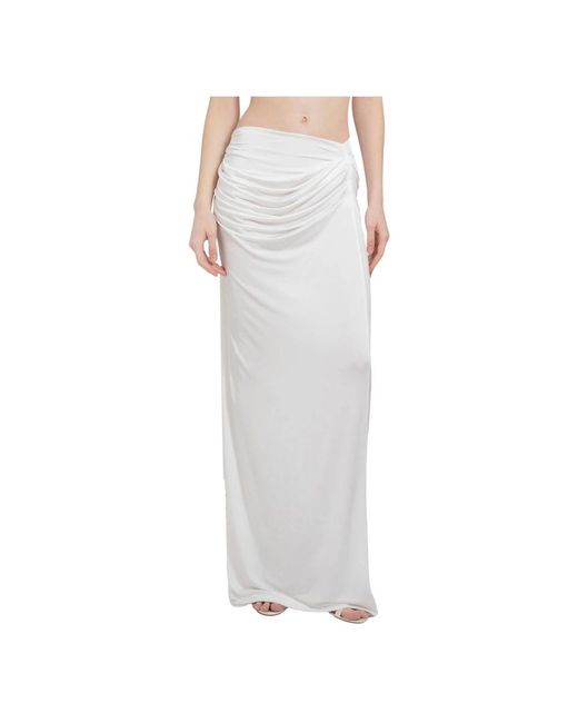 Falda blanca con cintura fruncida largo al suelo Magda Butrym de color Gray