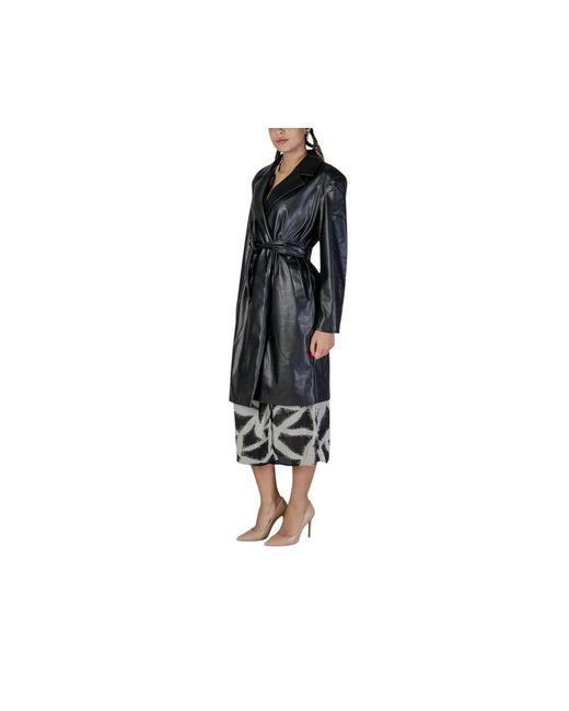 ONLY Jassen ,Zwart ,Polyester Zwarte Polyester Parka Trenchcoat Collectie in het Black
