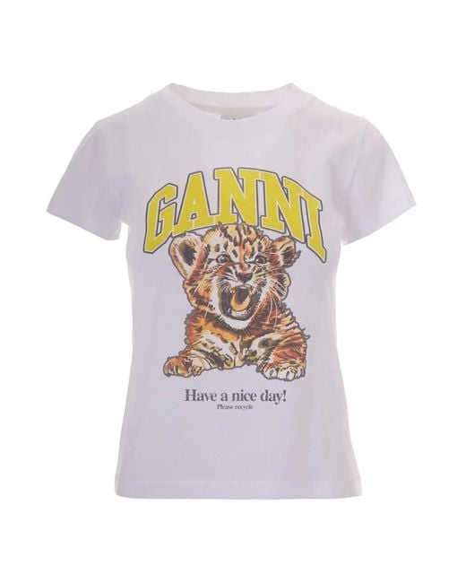 Ganni White T-Shirts
