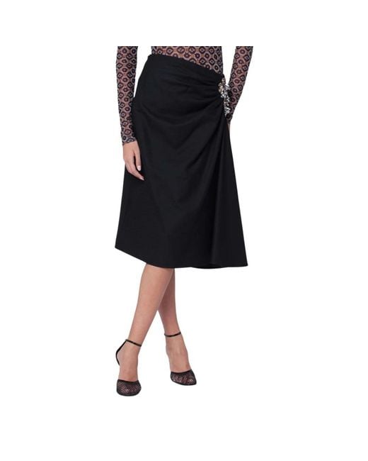 Dries Van Noten Black Midi Skirts