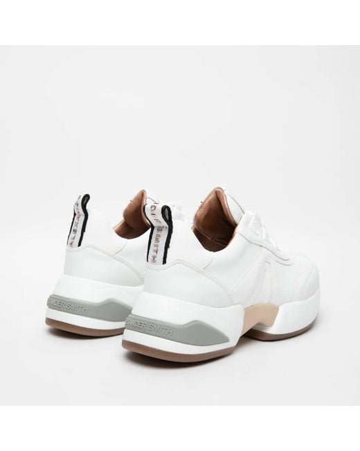 Alexander Smith White Weiße schnür-cotton-sneakers