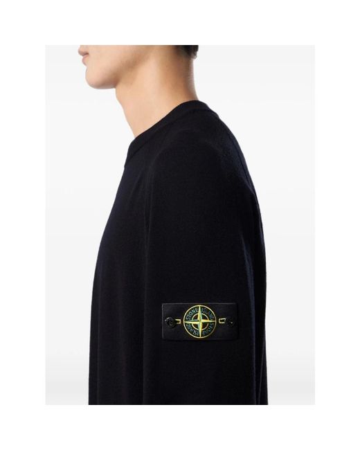 Stone Island Blue Round-Neck Knitwear for men