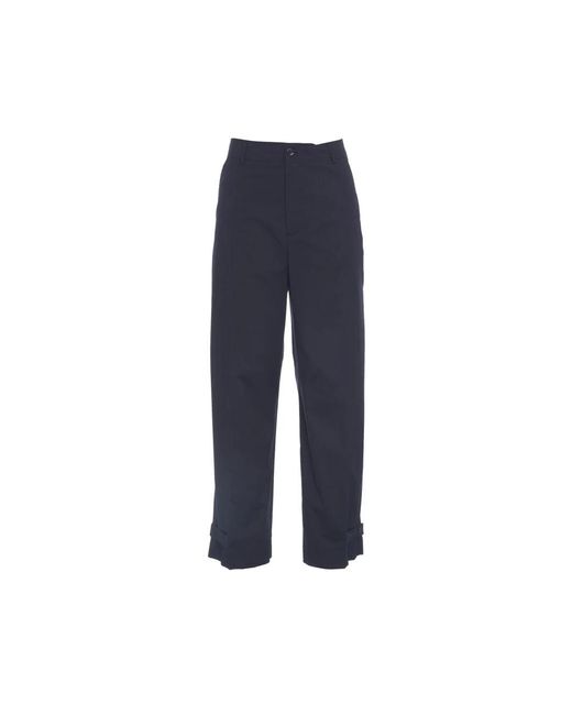 Straight Trousers Semicouture de color Blue