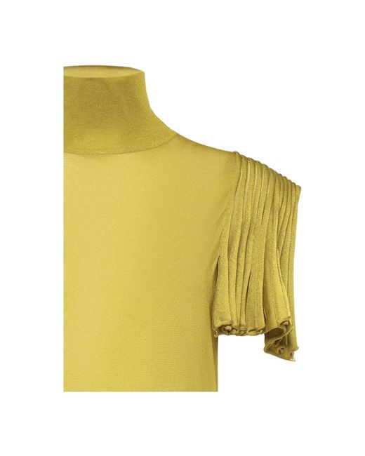Alaïa Yellow Knitted Dresses
