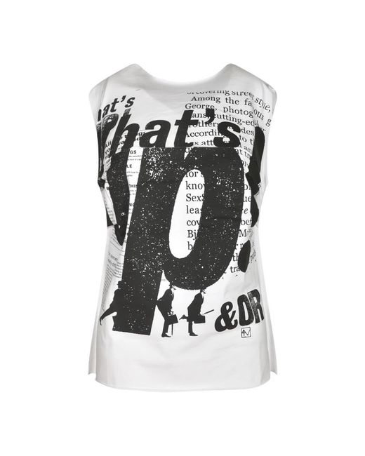 Moschino Black Text-Printed Sleeveless Top