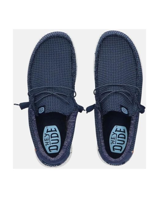 HeyDude Blue Laced Shoes for men
