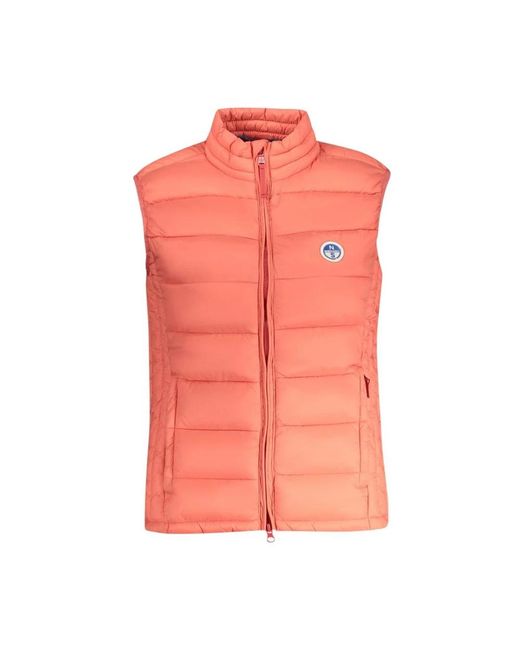North Sails Jassen ,Roze ,Roze Mouwloos Jack Met Meerdere Zakken in het Pink