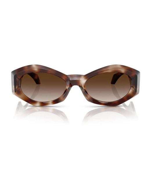 Versace Brown Unregelmäßige trendige sonnenbrille mit medusa plaque