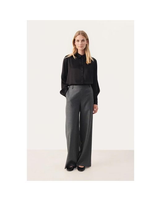 Part Two Gray Wide Trousers