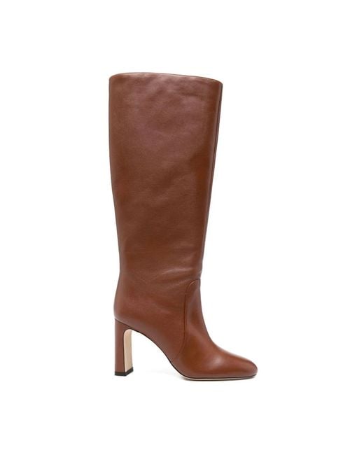 Stuart Weitzman Bruine Leren Enkellaarzen in het Brown