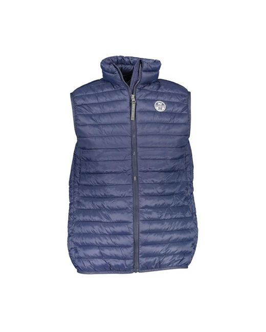 North Sails Jassen ,Blauw ,Blauwe Opvouwbare Puffer Vest in het Blue voor heren