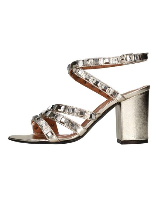 Via Roma 15 Gray High Heel Sandals