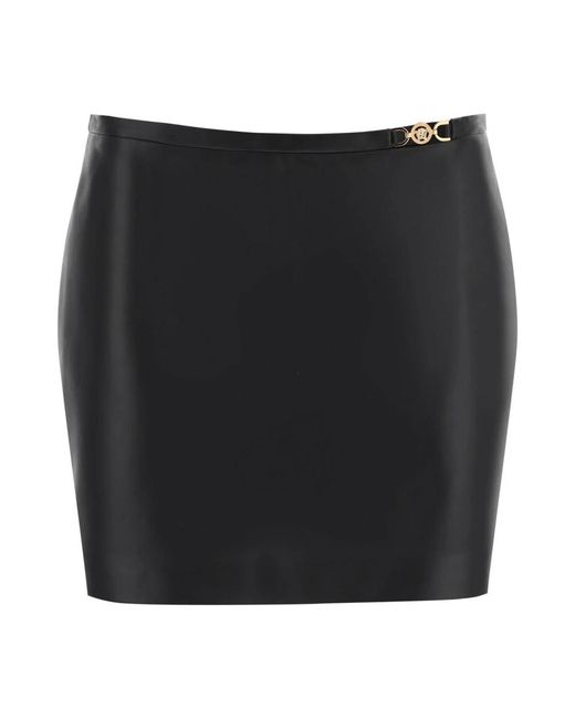 Versace Black Leather Skirts