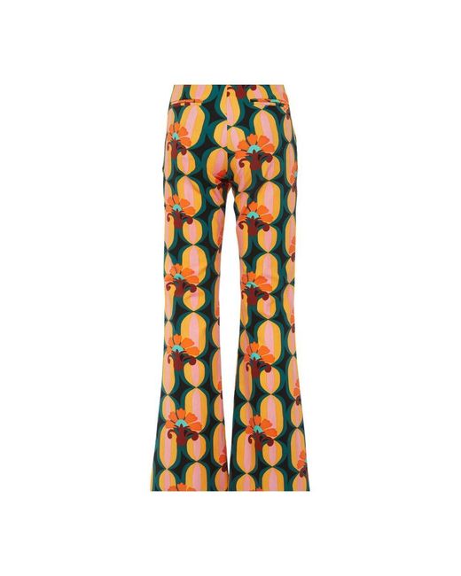 LaDoubleJ Orange Exklusive arcturus print bootcut hose