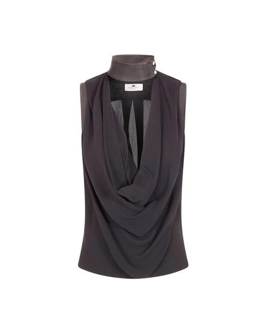 Elisabetta Franchi Blue Sleeveless Tops