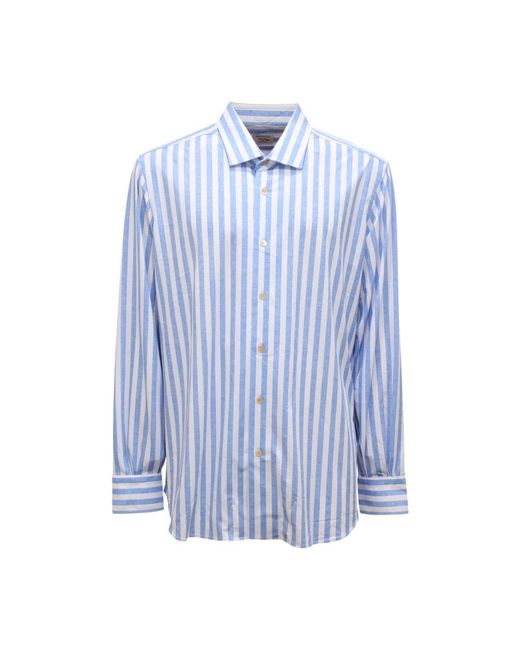 Mazzarelli Blue Casual Shirts for men
