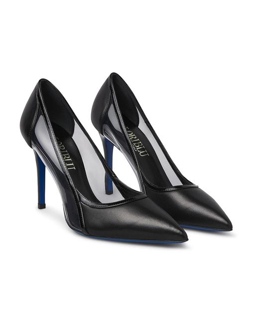 Loriblu Black Nappa Décolleté Mit Plexi-Einsätzen