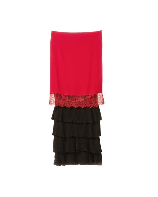 Moschino Rokken ,Rood ,Wol Lange Gebreide Rok in het Red