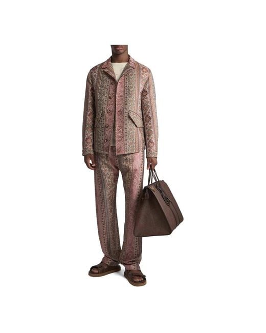 Straight Trousers Etro de hombre de color Brown