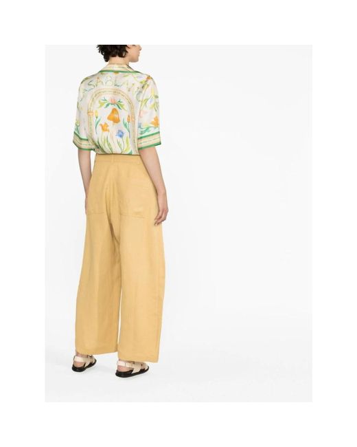 Studio Nicholson Yellow Wide Trousers