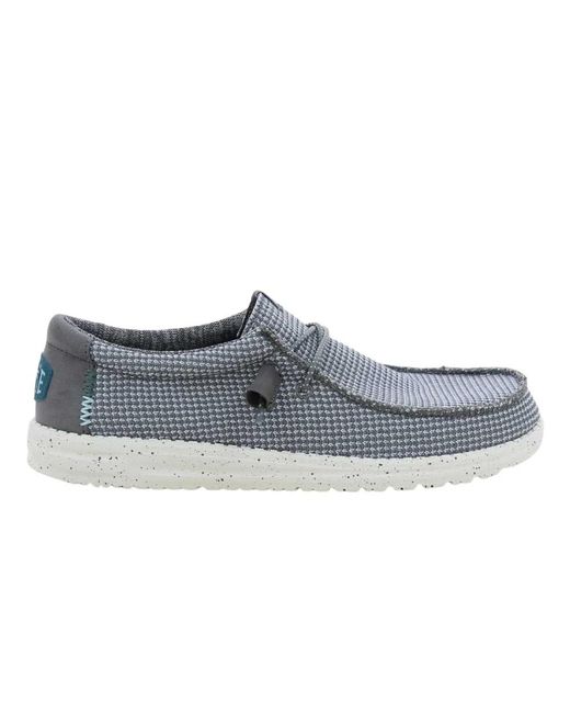 HeyDude Blue Laced Shoes for men