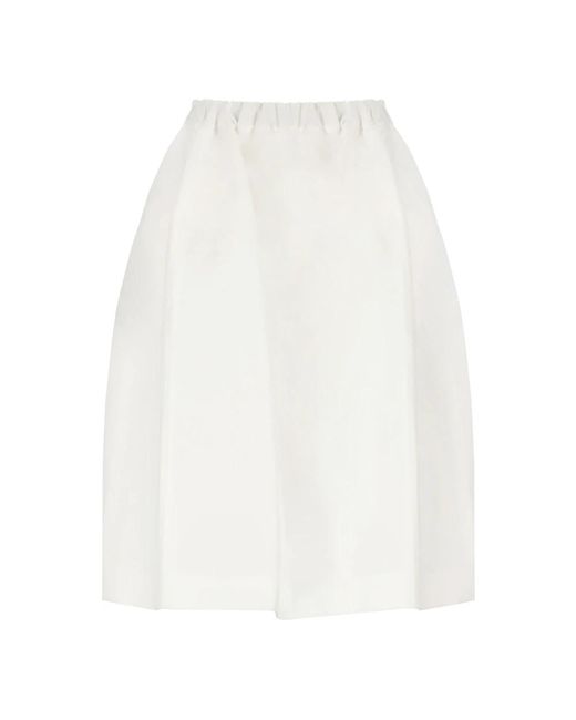 Marni White Weiße baumwollrock elastischer bund taschen,stilvolle röcke