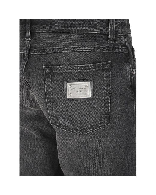 Dolce & Gabbana Gray Straight Jeans for men