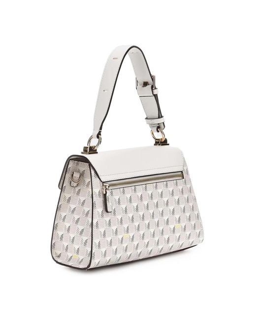Guess White Hallie top handle flap tasche