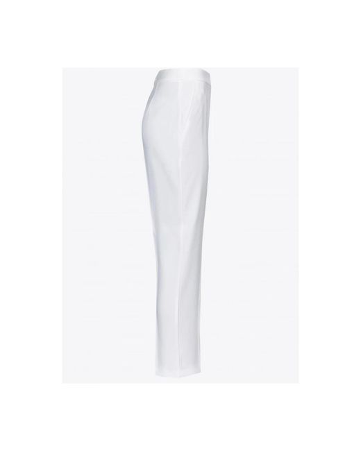 Pinko White Slim-Fit Trousers