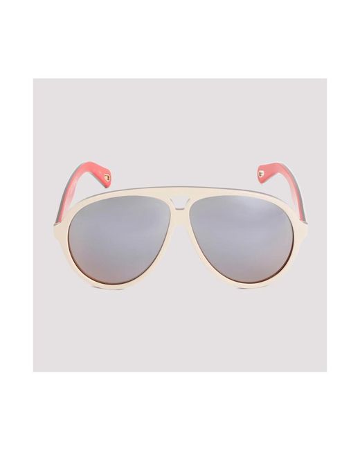Chloé Pink Jasper shield sonnenbrille ivory silber
