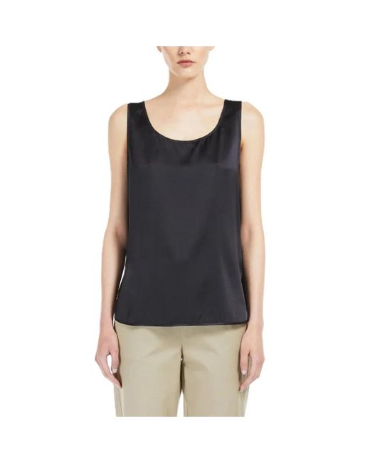Max Mara Black Sleeveless Tops