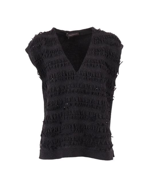 Lorena Antoniazzi Black Sleeveless Tops