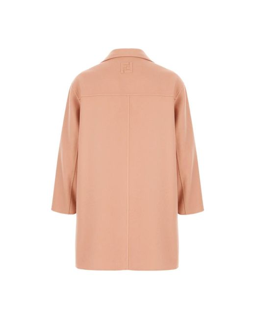 Fendi Orange Double-Breasted Coats for men