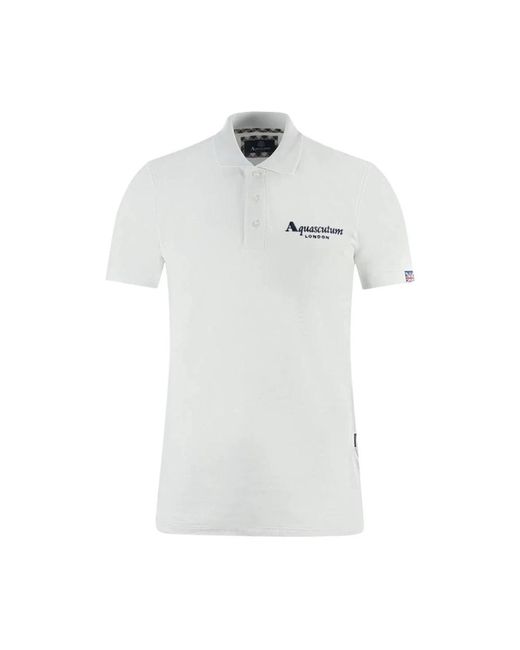 Aquascutum Polo-shirt aus baumwolle mit kontrastlogo in White für Herren