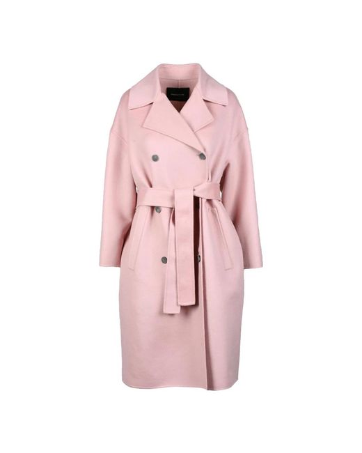 Belted Coats Fabiana Filippi de color Pink